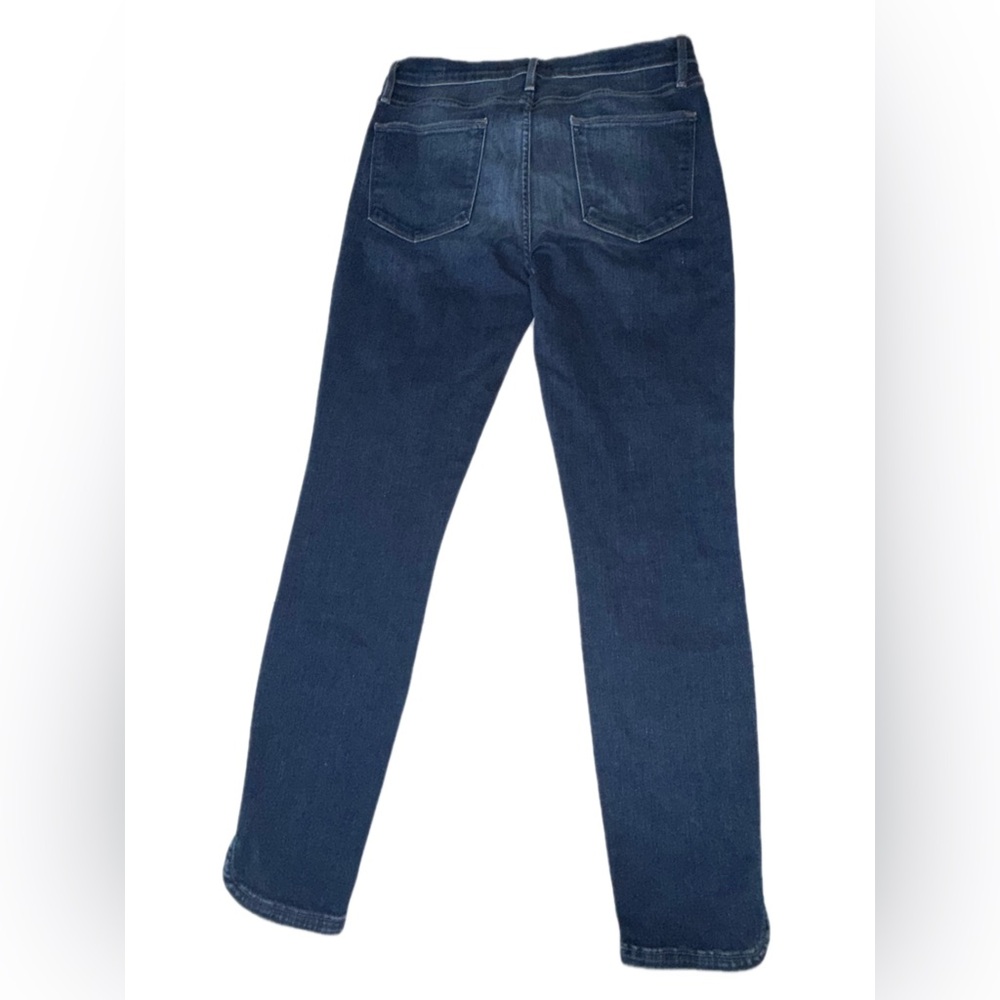 FRAME Le High Skinny Bustle Jeans Size 31 Blue Distressed Curved Slit Hem - Picture 7 of 10